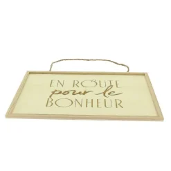 Store RETIF Cadre Bois "En Route Pour Le Bonheur 35X25X0,8 Cm - Par 20