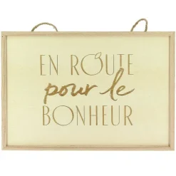 Store RETIF Cadre Bois "En Route Pour Le Bonheur 35X25X0,8 Cm - Par 20