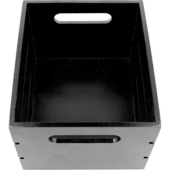 Shop RETIF Cagette Poign E Noire Bambou 19X16X12Cm