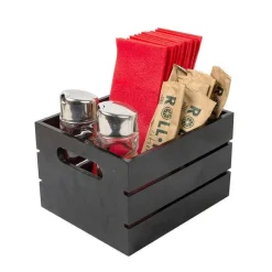 Shop RETIF Cagette Poign E Noire Bambou 19X16X12Cm