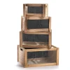 Outlet RETIF Cagettes Bois Ardoise Et Grille 40 + 35 + 30 + 25 Cm
