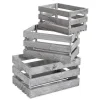 Best RETIF Caisse En Bois Brut Gris 45X30X23 + 39X26X20 + 32.5X22X17.5Cm - Par 3