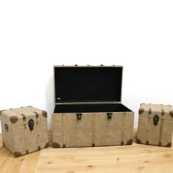 Best Sale RETIF Caisses En Similicuir Couleur Sable 66X36X36 + 28X28X30 (X2)Cm