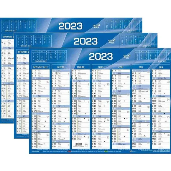Outlet RETIF Calendrier De Banque 2024 2 Faces Bleu