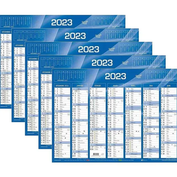 Outlet RETIF Calendrier De Banque 2024 2 Faces Bleu