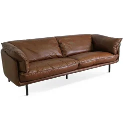 Online RETIF Canap 3 Places En Cuir Marron