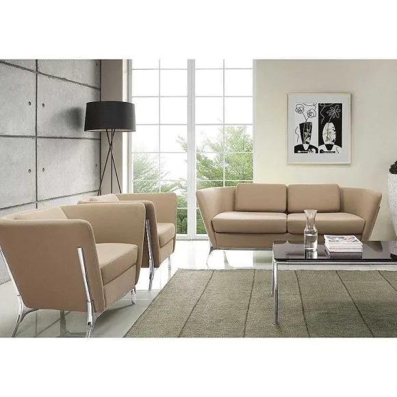 Cheap RETIF Canap 3 Places Olympe Coloris Beige Simili Cuir