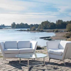 Store RETIF Canap 2 Places Olympe Coloris Blanc - Simili Cuir