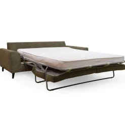 Discount RETIF Canap Convertible En Tissu Chin 3 Places Vert Kaki