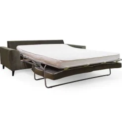 Shop RETIF Canap Convertible En Velours 3 Places Vert Kaki
