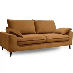 Store RETIF Canap Convertible En Velours 3 Places Noisette