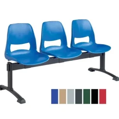 Best Sale RETIF Chaise Coque En Plastique Sur Poutre 2 Places - Coloris : Noir