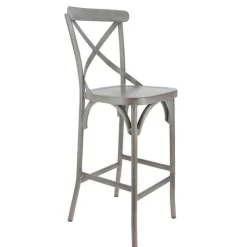 Cheap RETIF Chaise De Bar D'Ext Rieur Bayonne En Aluminium Finition Gris Effet Vintage