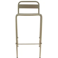 Best RETIF Chaise De Bar D'Ext Rieur Empilable Avignon En Aluminium Finition Taupe (3)