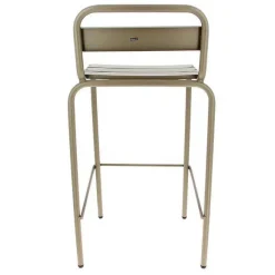 Best RETIF Chaise De Bar D'Ext Rieur Empilable Avignon En Aluminium Finition Taupe (3)