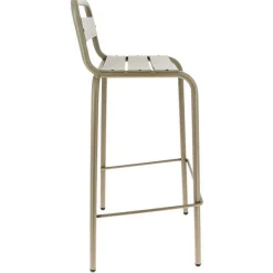 Best RETIF Chaise De Bar D'Ext Rieur Empilable Avignon En Aluminium Finition Taupe (3)