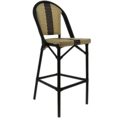 Flash Sale RETIF Chaise De Bar D'Ext Rieur Andorre Assise/Dossier Tress S Beige/Noir/Ivoire