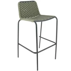Discount RETIF Chaise De Bar D'Ext Rieur Empilable Arona En Acier Et Corde - Taupe