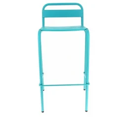 Fashion RETIF Chaise De Bar D'Ext Rieur Empilable Avignon En Aluminium Finition Bleu Agata (3)