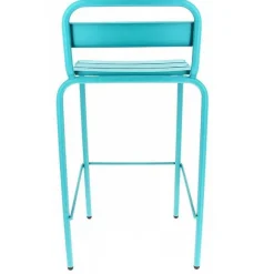 Fashion RETIF Chaise De Bar D'Ext Rieur Empilable Avignon En Aluminium Finition Bleu Agata (3)