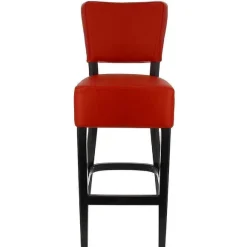 Best Sale RETIF Chaise De Bar D'Int Rieur Amsterdam En Bois Tapiss E D'Un Simili Cuir Rouge