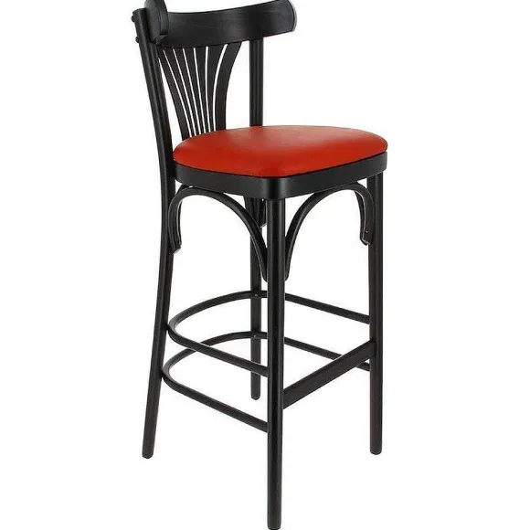 New RETIF Chaise De Bar D'Int Rieur New Orl Ans En Bois Assise Rembourr E En Simili Cuir