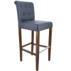 Best Sale RETIF Chaise De Bar D'Int Rieur Etoile Dossier Capitonn Simili Cuir Gris - Par 2