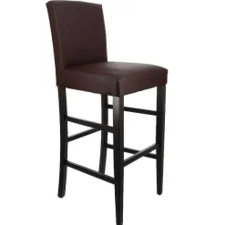 Shop RETIF Chaise De Bar D'Int Rieur S Ville En Bois Tapiss E D'Un Simili Cuir Chocolat