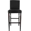 Best RETIF Chaise De Bar D'Int Rieur S Ville En Bois Tapiss E D'Un Simili Cuir Noir