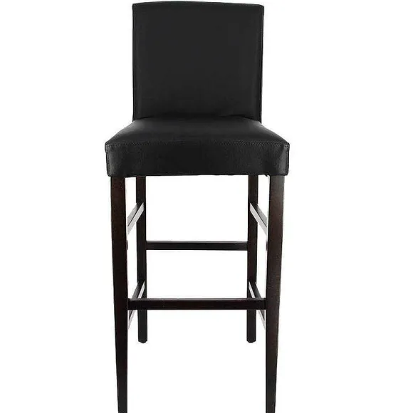 Best RETIF Chaise De Bar D'Int Rieur S Ville En Bois Tapiss E D'Un Simili Cuir Noir