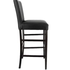 Best RETIF Chaise De Bar D'Int Rieur S Ville En Bois Tapiss E D'Un Simili Cuir Noir