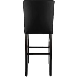 Best RETIF Chaise De Bar D'Int Rieur S Ville En Bois Tapiss E D'Un Simili Cuir Noir