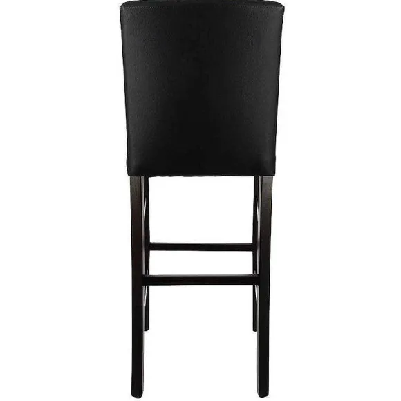 Best RETIF Chaise De Bar D'Int Rieur S Ville En Bois Tapiss E D'Un Simili Cuir Noir
