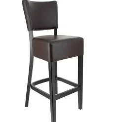 Fashion RETIF Chaise De Bar D'Int Rieur Amsterdam En Bois Tapiss E D'Un Simili Cuir Chocolat