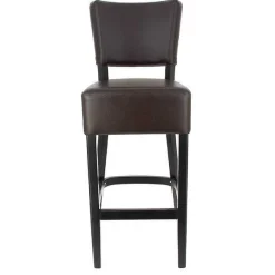 Fashion RETIF Chaise De Bar D'Int Rieur Amsterdam En Bois Tapiss E D'Un Simili Cuir Chocolat