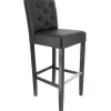 Fashion RETIF Chaise De Bar D'Int Rieur Cordoue Avec Dossier Boutonn En Simili Cuir Noir