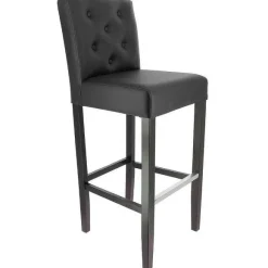 Fashion RETIF Chaise De Bar D'Int Rieur Cordoue Avec Dossier Boutonn En Simili Cuir Noir