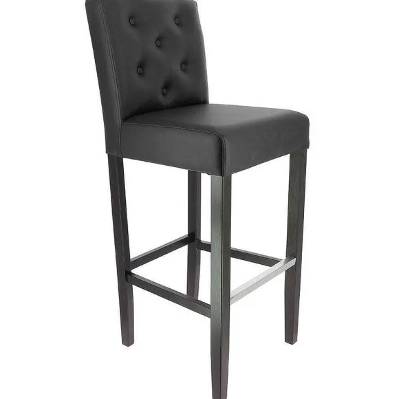 Fashion RETIF Chaise De Bar D'Int Rieur Cordoue Avec Dossier Boutonn En Simili Cuir Noir