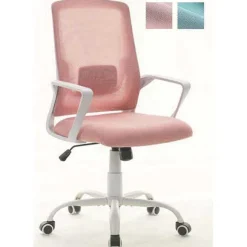 Online RETIF Chaise De Bureau En Tissu Et Filet Minnesota Rose/Blanc
