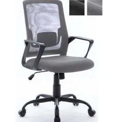 Cheap RETIF Chaise De Bureau En Tissu Et Filet Minnesota Gris/Noir