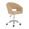 Shop RETIF Chaise De Bureau Tissu Beige Bouclettes Et Pieds En M Tal