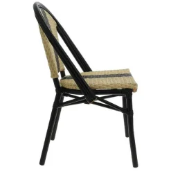 Clearance RETIF Chaise D'Ext Rieur Empilable Andorre Assise/Dossier Tress S Beige/Noir/Ivoire