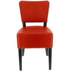 Flash Sale RETIF Chaise D'Int Rieur Amsterdam En Bois Tapiss E D'Un Simili Cuir Rouge - Par 2