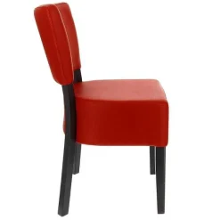 Flash Sale RETIF Chaise D'Int Rieur Amsterdam En Bois Tapiss E D'Un Simili Cuir Rouge - Par 2