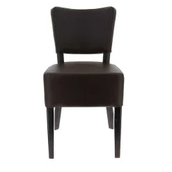 Sale RETIF Chaise D'Int Rieur Amsterdam En Bois Tapiss E D'Un Simili Cuir Chocolat - Par 2