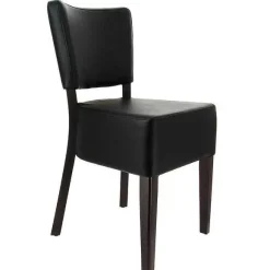 Store RETIF Chaise D'Int Rieur Amsterdam En Bois Tapiss E D'Un Simili Cuir Noir - Par 2