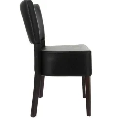 Store RETIF Chaise D'Int Rieur Amsterdam En Bois Tapiss E D'Un Simili Cuir Noir - Par 2