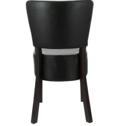 Store RETIF Chaise D'Int Rieur Amsterdam En Bois Tapiss E D'Un Simili Cuir Noir - Par 2