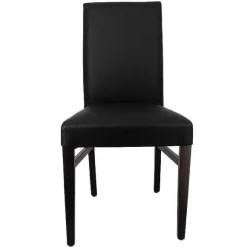 Fashion RETIF Chaise D'Int Rieur S Ville En Bois Tapiss E D'Un Simili Cuir Noir - Par 2