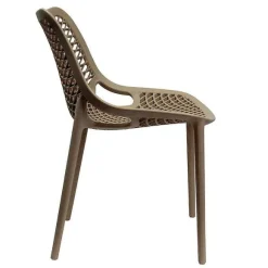 Cheap RETIF Chaise Empilable D'Ext Rieur En Polypropyl Ne Air Coloris Taupe Par 4